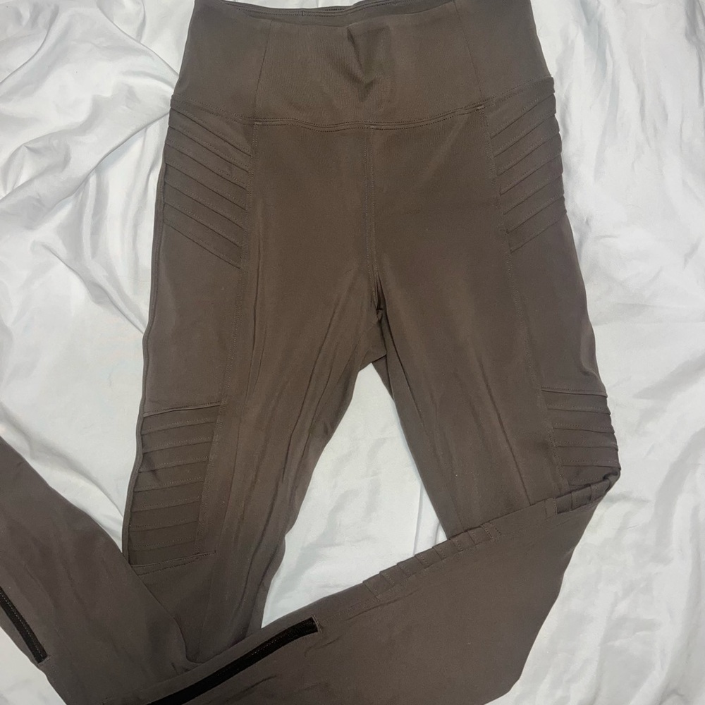 Athleta Delancey Moto Tight in Brown/Taupe